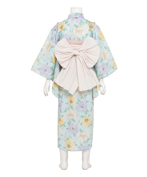 petit main(プティマイン)の「大花柄2way浴衣(浴衣・キッズ・サックスブルー/クリーム・100cm/110cm/90cm/130cm/120cm)」の8枚目の写真