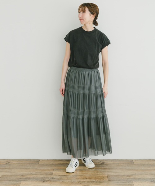 ITEMS URBANRESEARCH（アイテムズ アーバンリサーチ）の「ピグメントフレンチTシャツ（Tシャツ/カットソー・レディース・キャメル/ブラック/グレー・FREE）」の8枚目の写真