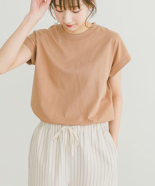 ITEMS URBANRESEARCH（アイテムズ アーバンリサーチ）の「ピグメントフレンチTシャツ（Tシャツ/カットソー・レディース・キャメル/ブラック/グレー・FREE）」の21枚目の写真