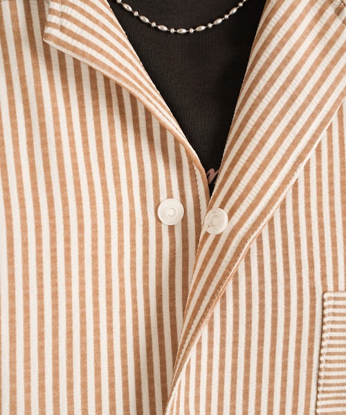 SUNS by #Re:room（サンズバイリルーム）の「スイッチングシアサッカーオープンカラーシャツ（シャツ/ブラウス・メンズ・ブラック/ブルー・SMALL/MEDIUM）」の14枚目の写真