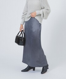 Demi-Luxe BEAMS | 【2/5再値下げ】アセテート サテン イージースカート(スカート)