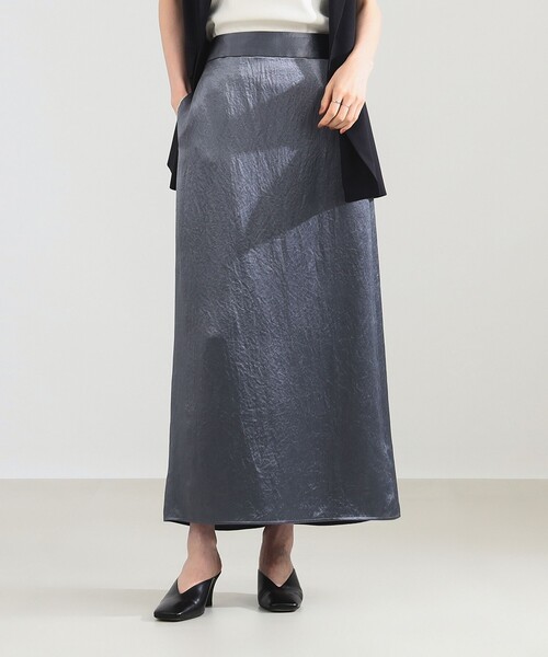 Demi-Luxe BEAMS（デミルクス ビームス）の「【2/5再値下げ】アセテート サテン イージースカート（スカート・レディース・ブラック/グレー・36/38）」の11枚目の写真