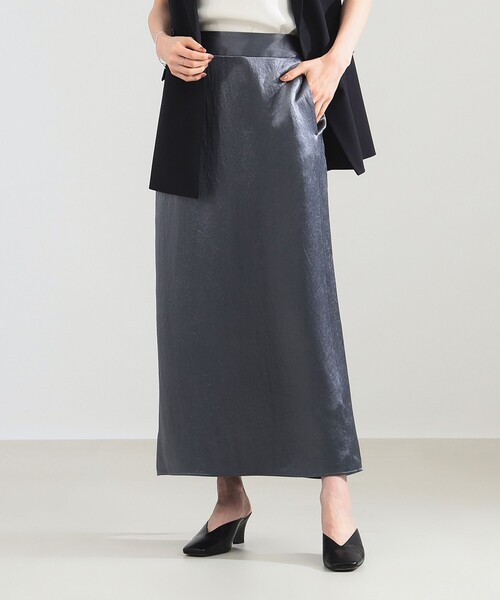Demi-Luxe BEAMS（デミルクス ビームス）の「【2/5再値下げ】アセテート サテン イージースカート（スカート・レディース・ブラック/グレー・36/38）」の12枚目の写真