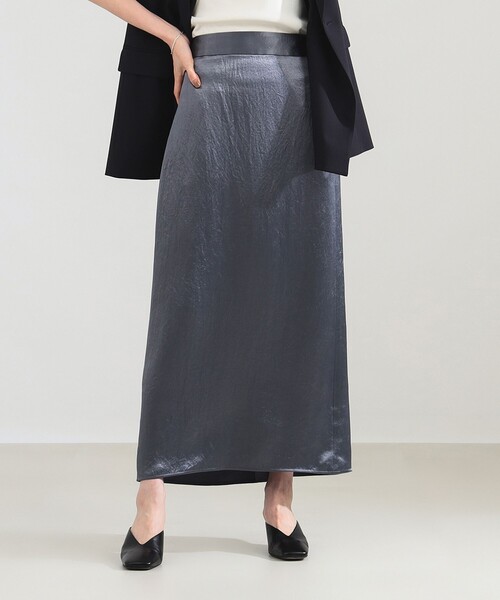 Demi-Luxe BEAMS（デミルクス ビームス）の「【2/5再値下げ】アセテート サテン イージースカート（スカート・レディース・ブラック/グレー・36/38）」の13枚目の写真