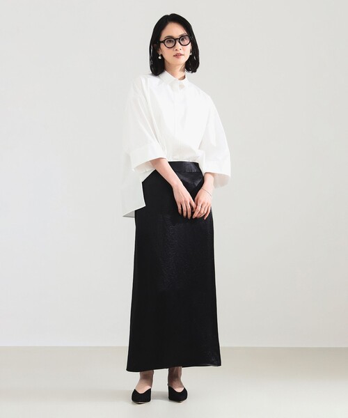 Demi-Luxe BEAMS（デミルクス ビームス）の「【2/5再値下げ】アセテート サテン イージースカート（スカート・レディース・ブラック/グレー・36/38）」の14枚目の写真