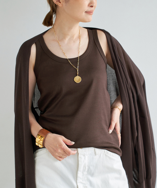 *GLANCE タンクトップ　ブラウン GLANCE タンクトップ（Tシャツ/カットソー）｜Deuxieme Classe