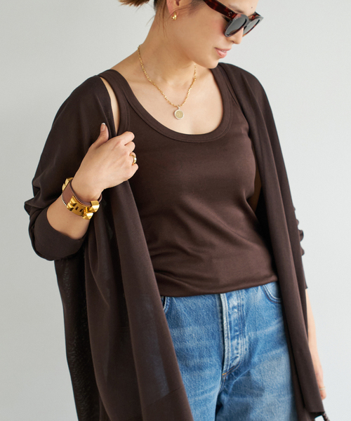 Deuxieme Classe☆GLANCE タンクトップ　ブラウン　タグ付新品 GLANCE タンクトップ（タンクトップ）｜Deuxieme Classe