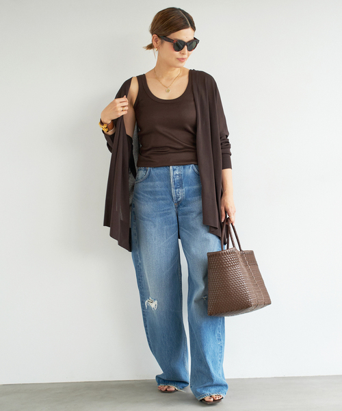 *GLANCE タンクトップ　ブラウン GLANCE タンクトップ（Tシャツ/カットソー）｜Deuxieme Classe