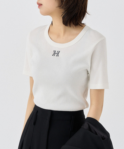 HARDY NOIR(アルディーノアール)の「《追加3》細リブTシャツ(Tシャツ/カットソー・レディース・ブラック/ホワイト・FREE)」の2枚目の写真