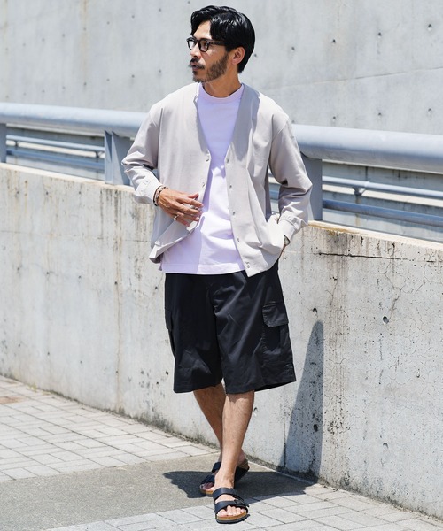 jiggys shop（ジギーズショップ）の「接触冷感 ダブルフェイス素材 ストレッチ Vネック カーディガン（カーディガン/ボレロ・メンズ・ブラック/グレー/ブルー/スミクロ・MEDIUM/LARGE/X-LARGE）」の14枚目の写真