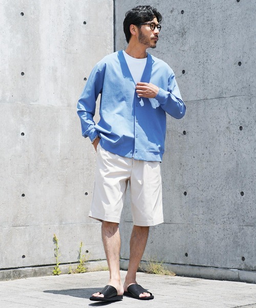 jiggys shop（ジギーズショップ）の「接触冷感 ダブルフェイス素材 ストレッチ Vネック カーディガン（カーディガン/ボレロ・メンズ・ブラック/グレー/ブルー/スミクロ・MEDIUM/LARGE/X-LARGE）」の16枚目の写真