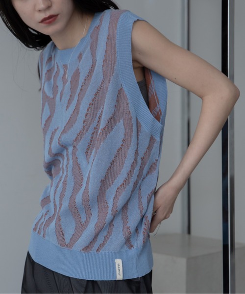 TAN◆ニットベスト(薄手)/FREE/ウール/BLU/TN24FW007 楽天市場】ニット ベスト レディース プルオーバー サマー