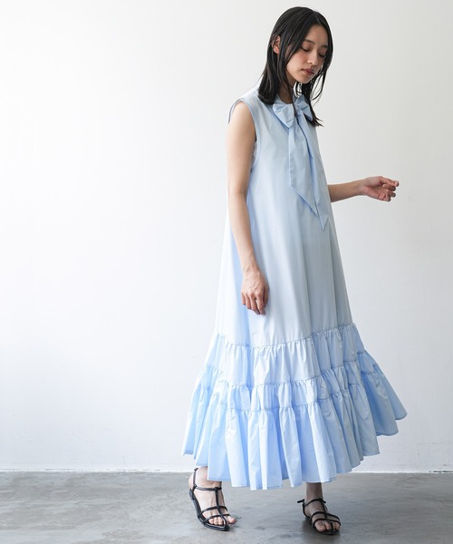mili an deni(ミリアンデニ)の「前後2WAYリボンタイワンピース(ワンピース・レディース・ライトブルー/ブラック/ピンク・M)」の8枚目の写真