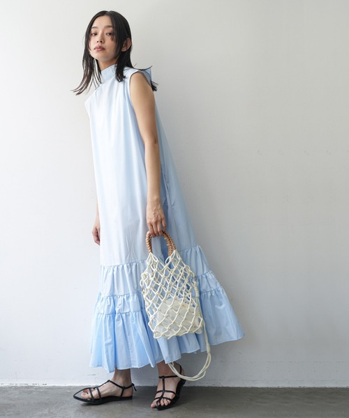 mili an deni(ミリアンデニ)の「前後2WAYリボンタイワンピース(ワンピース・レディース・ライトブルー/ブラック/ピンク・M)」の5枚目の写真