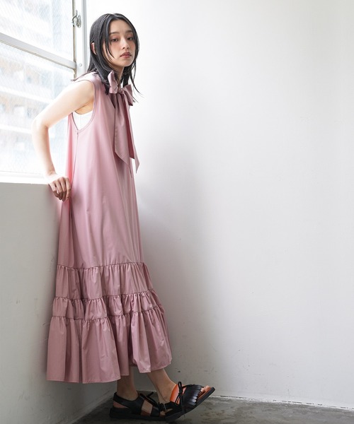 mili an deni(ミリアンデニ)の「前後2WAYリボンタイワンピース(ワンピース・レディース・ライトブルー/ブラック/ピンク・M)」の21枚目の写真