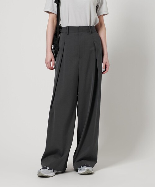 BEAUTY&YOUTH UNITED ARROWS ワイドタックパンツ BEAUTY&YOUTH UNITED ARROWS コットンナイロン ワイドタック