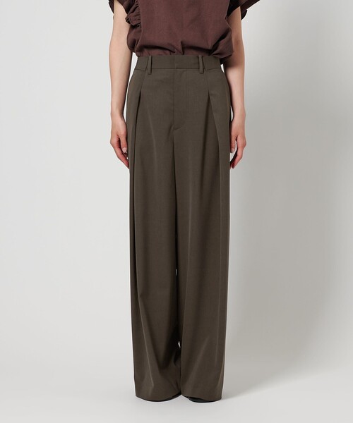 BEAUTY&YOUTH UNITED ARROWS(ビューティーアンドユースユナイテッドアローズ)の「タックワイドパンツ -吸水速乾/接触冷感-(スラックス・レディース・オリーブ/ダークブラウン/ダークグレー・S/XS/M)」の12枚目の写真
