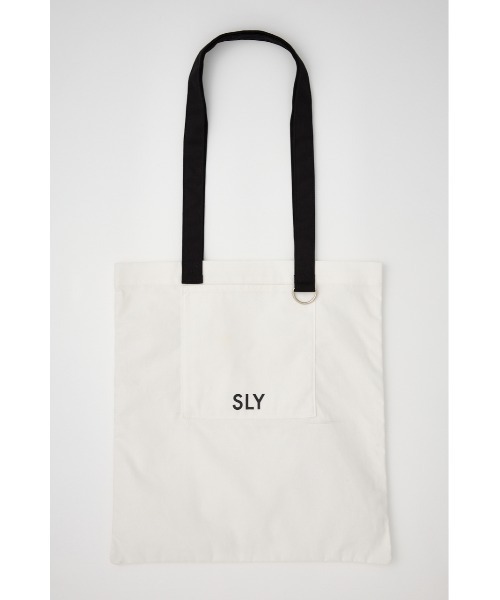 SLY（スライ）の「【WEB限定】POCKET LOGO TOTE BAG ポケット ロゴ トートバッグ（トートバッグ・レディース・ホワイト/レッド/ピンク/ブラック/ブルー・FREE）」の2枚目の写真