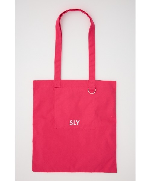 SLY（スライ）の「【WEB限定】POCKET LOGO TOTE BAG ポケット ロゴ トートバッグ（トートバッグ・レディース・ホワイト/レッド/ピンク/ブラック/ブルー・FREE）」の4枚目の写真