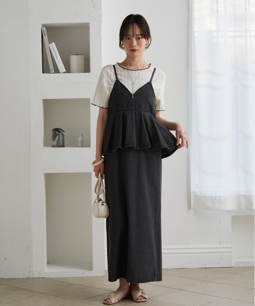 RANAN(ラナン)の「デニムペプラムキャミワンピース(ワンピース・レディース・ブラック/ブルー/ネイビー・M/L/LL)」の19枚目の写真