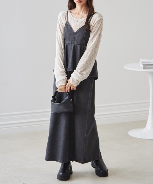 RANAN(ラナン)の「デニムペプラムキャミワンピース(ワンピース・レディース・ブラック/ブルー/ネイビー・M/L/LL)」の13枚目の写真