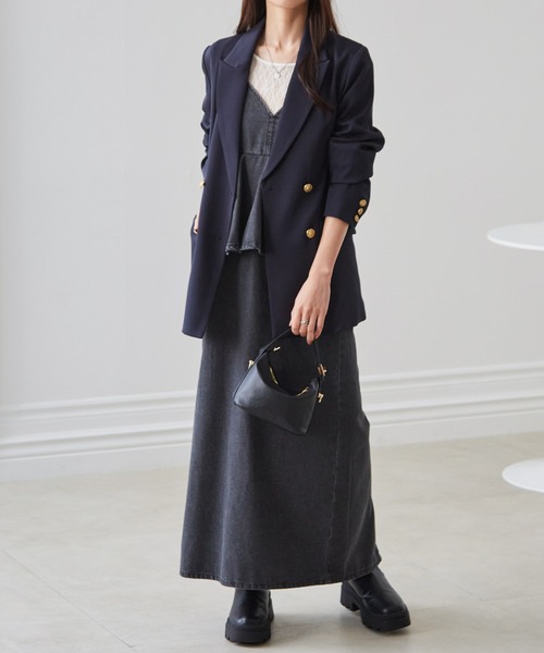 RANAN(ラナン)の「デニムペプラムキャミワンピース(ワンピース・レディース・ブラック/ブルー/ネイビー・M/L/LL)」の5枚目の写真