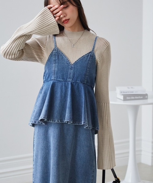 RANAN(ラナン)の「デニムペプラムキャミワンピース(ワンピース・レディース・ブラック/ブルー/ネイビー・M/L/LL)」の10枚目の写真