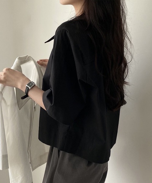 トップス GLAMOROUS JANE セール】ダブルジップ5分袖トップス（シャツ/ブラウス