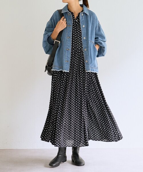 0 新品タグ付き 即日発送 定番 BEARDSLEY ドットギャザーワンピース セール】ドットギャザーワンピース（ワンピース）｜BEARDSLEY