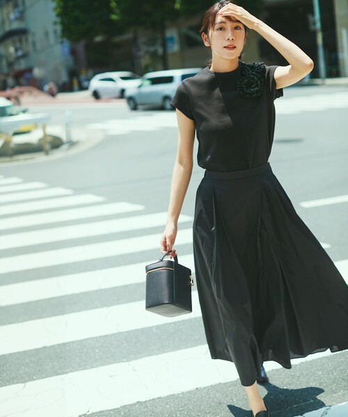 セール】【洗える】ナイロンコットンポプリン タック スカート