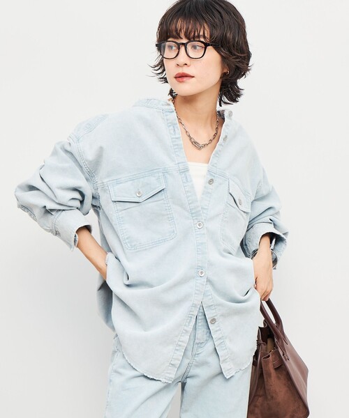Rie Miller(リエミラー)の「【RM denim】硫化染コーデュロイシャツジャケット(シャツ/ブラウス・レディース・キナリ/サックスブルー・FREE)」の21枚目の写真