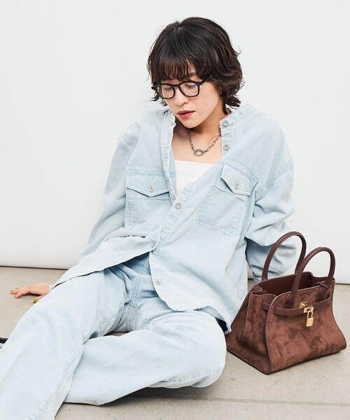 Rie Miller(リエミラー)の「【RM denim】硫化染コーデュロイシャツジャケット(シャツ/ブラウス・レディース・キナリ/サックスブルー・FREE)」の19枚目の写真