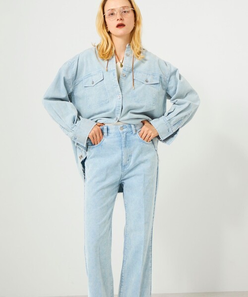 Rie Miller(リエミラー)の「【RM denim】硫化染コーデュロイシャツジャケット(シャツ/ブラウス・レディース・キナリ/サックスブルー・FREE)」の17枚目の写真