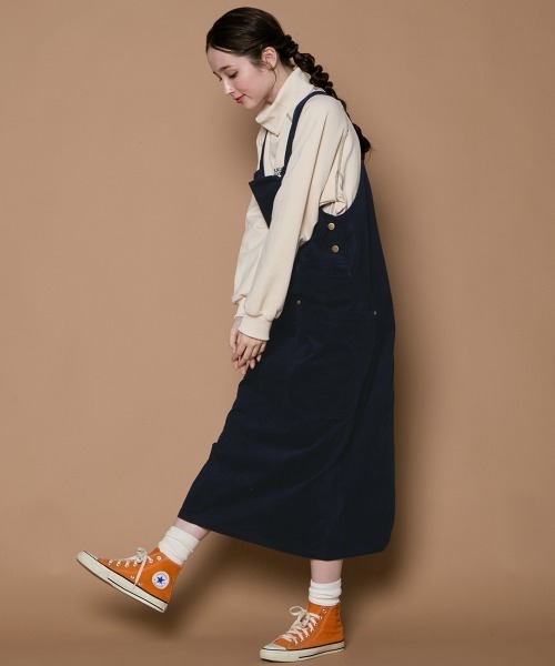 KRIFF MAYER Lady's Collection(クリフメイヤーレディースコレクション)の「【コットン100%・可愛い】コーデュロイジャンスカ(ジャンパースカート・レディース・ダークブラウン/グリーン/カラフル/ベージュ/ネイビー・MEDIUM/LARGE)」の9枚目の写真