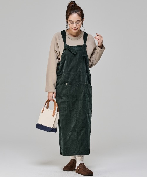 KRIFF MAYER Lady's Collection(クリフメイヤーレディースコレクション)の「【コットン100%・可愛い】コーデュロイジャンスカ(ジャンパースカート・レディース・ダークブラウン/グリーン/カラフル/ベージュ/ネイビー・MEDIUM/LARGE)」の11枚目の写真