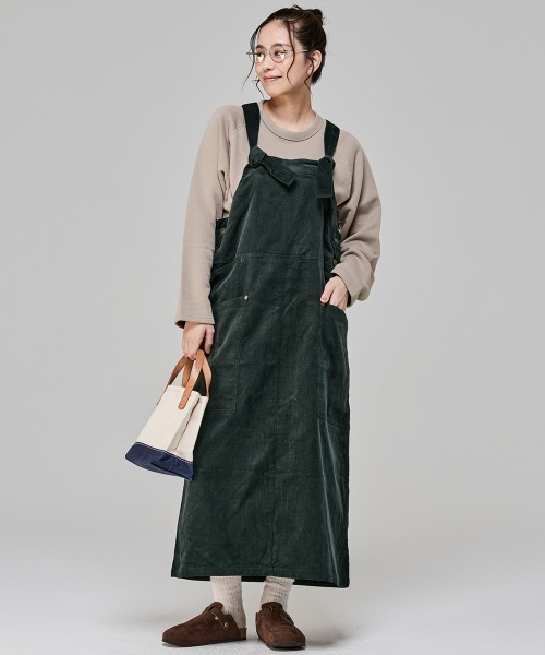 KRIFF MAYER Lady's Collection(クリフメイヤーレディースコレクション)の「【コットン100%・可愛い】コーデュロイジャンスカ(ジャンパースカート・レディース・ダークブラウン/グリーン/カラフル/ベージュ/ネイビー・MEDIUM/LARGE)」の13枚目の写真