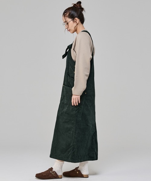 KRIFF MAYER Lady's Collection(クリフメイヤーレディースコレクション)の「【コットン100%・可愛い】コーデュロイジャンスカ(ジャンパースカート・レディース・ダークブラウン/グリーン/カラフル/ベージュ/ネイビー・MEDIUM/LARGE)」の14枚目の写真