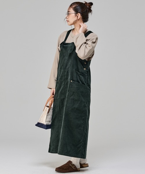 KRIFF MAYER Lady's Collection(クリフメイヤーレディースコレクション)の「【コットン100%・可愛い】コーデュロイジャンスカ(ジャンパースカート・レディース・ダークブラウン/グリーン/カラフル/ベージュ/ネイビー・MEDIUM/LARGE)」の15枚目の写真