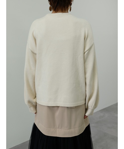 DOLLUPOOPS（ドールアップウップス）の「フラワーモチーフニットトップス（ニット/セーター・レディース・アイボリー/ピーコックグリーン系/ネイビー・38）」の12枚目の写真