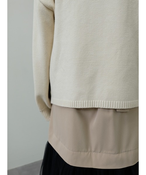 DOLLUPOOPS（ドールアップウップス）の「フラワーモチーフニットトップス（ニット/セーター・レディース・アイボリー/ピーコックグリーン系/ネイビー・38）」の15枚目の写真