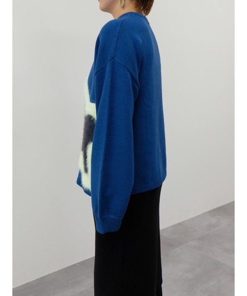 DOLLUPOOPS（ドールアップウップス）の「フラワーモチーフニットトップス（ニット/セーター・レディース・アイボリー/ピーコックグリーン系/ネイビー・38）」の21枚目の写真