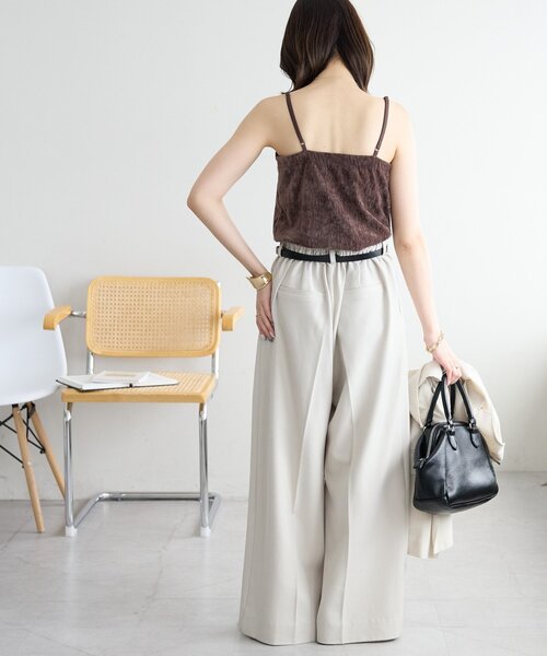 セール】【サイズ展開あり】杢ベロアカップ付キャミソール