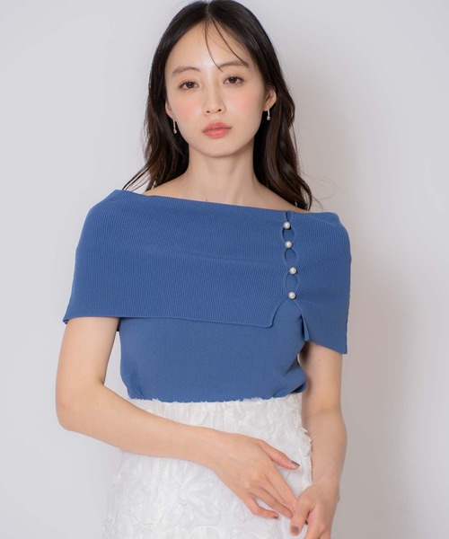 NOELA(ノエラ)の「2WAYオフショルニット(ニット/セーター・レディース・ブルー/ブラック/ライトグレー・フリー)」の1枚目の写真