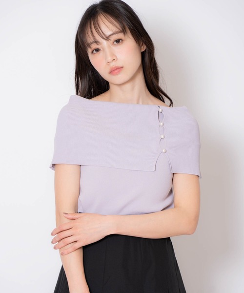 NOELA(ノエラ)の「2WAYオフショルニット(ニット/セーター・レディース・ブルー/ブラック/ライトグレー・フリー)」の3枚目の写真