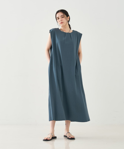 collex（コレックス）の「ノースリーブカットソーワンピース（ワンピース・レディース・ブラック/グレイッシュブルー・フリー）」の10枚目の写真