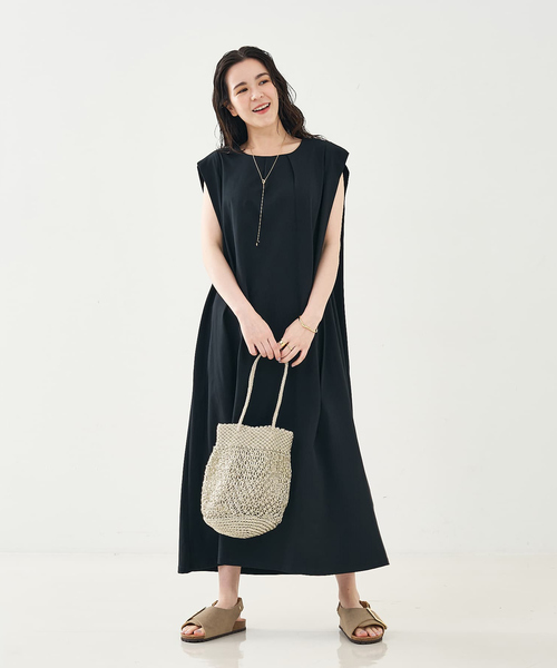 collex（コレックス）の「ノースリーブカットソーワンピース（ワンピース・レディース・ブラック/グレイッシュブルー・フリー）」の11枚目の写真