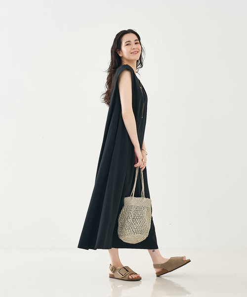 collex（コレックス）の「ノースリーブカットソーワンピース（ワンピース・レディース・ブラック/グレイッシュブルー・フリー）」の13枚目の写真