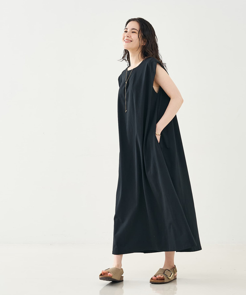 collex（コレックス）の「ノースリーブカットソーワンピース（ワンピース・レディース・ブラック/グレイッシュブルー・フリー）」の14枚目の写真