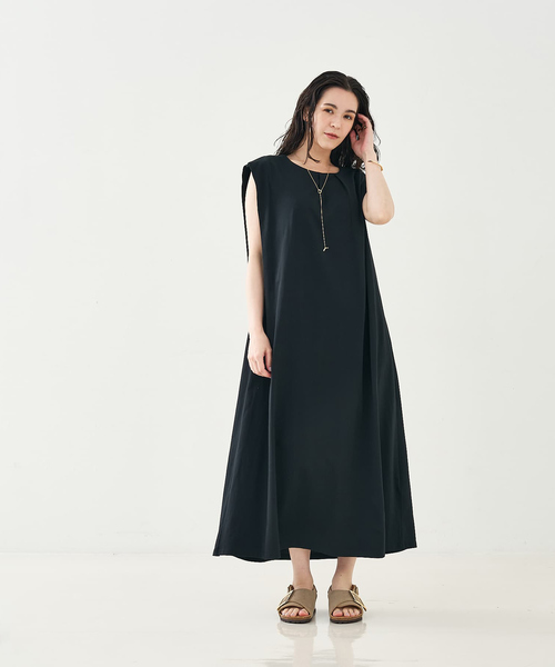 collex（コレックス）の「ノースリーブカットソーワンピース（ワンピース・レディース・ブラック/グレイッシュブルー・フリー）」の16枚目の写真