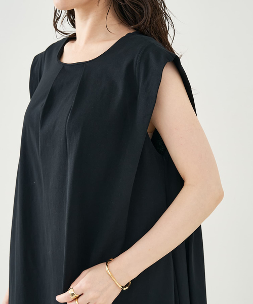 collex（コレックス）の「ノースリーブカットソーワンピース（ワンピース・レディース・ブラック/グレイッシュブルー・フリー）」の21枚目の写真